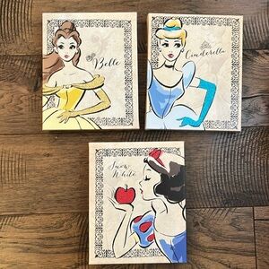 Artissimo Disney CINDERELLA, BELLE, Snow White Wrapped Canvas Print 8x10" Art